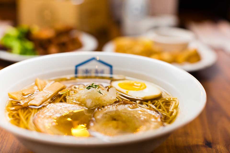 Food image of RAKKAN RAMEN, ramen, crispy chicken and gyoza